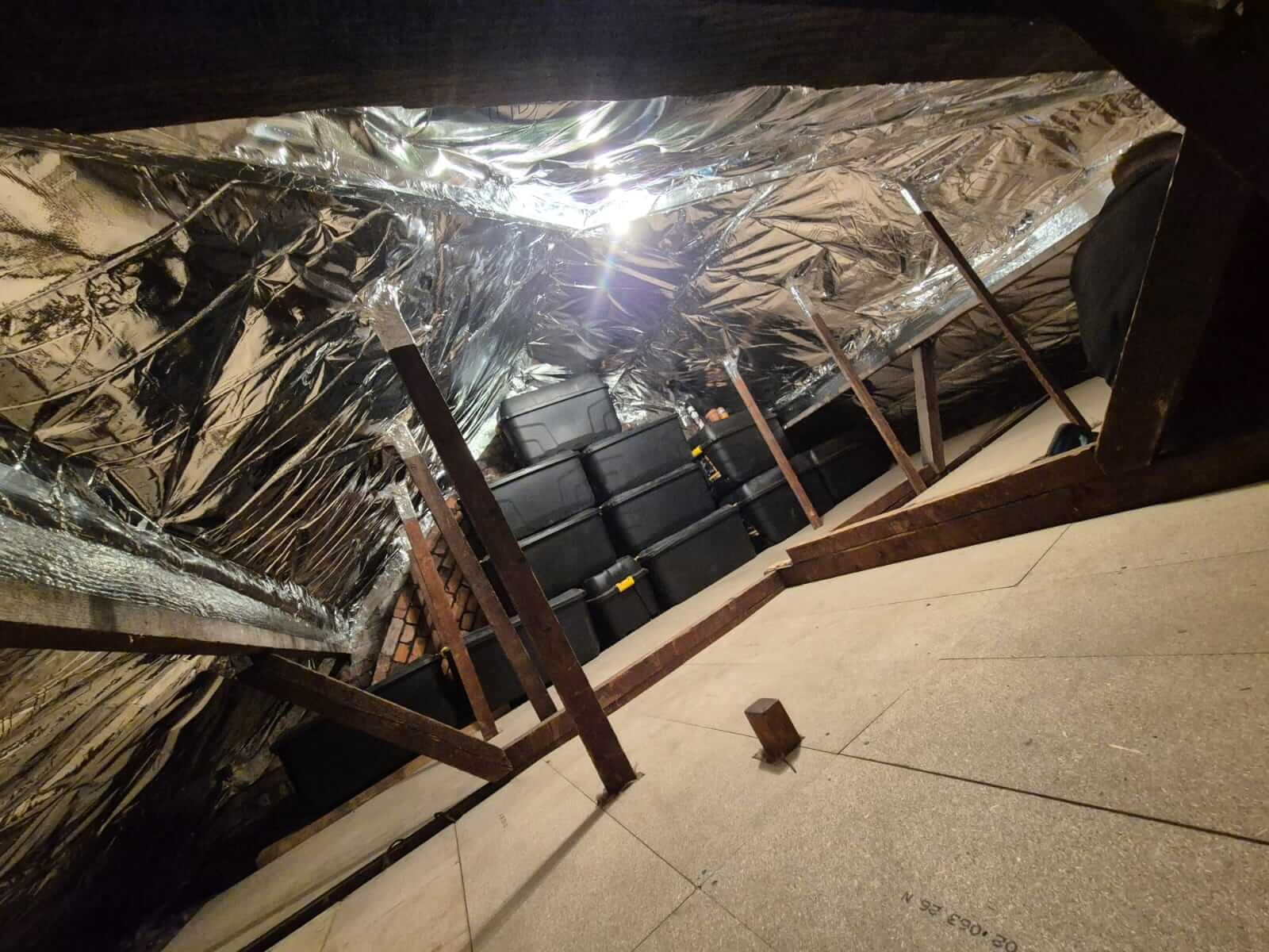Foil-lined loft roof in a Derby property